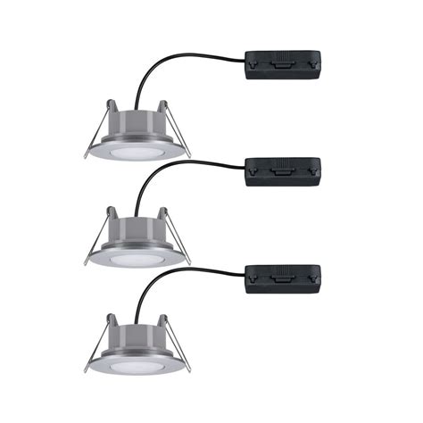 Paulmann No 99933 Einbauleuchten Set LED Calla Rund 3er Set Chrom Matt