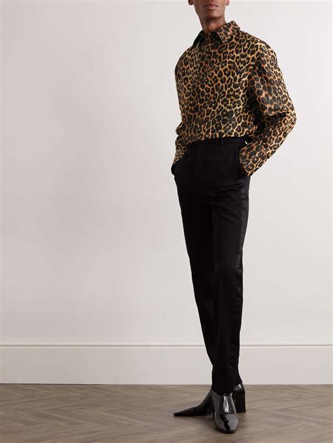 Saint Laurent Leopard Print Silk Shirt For Men Mr Porter