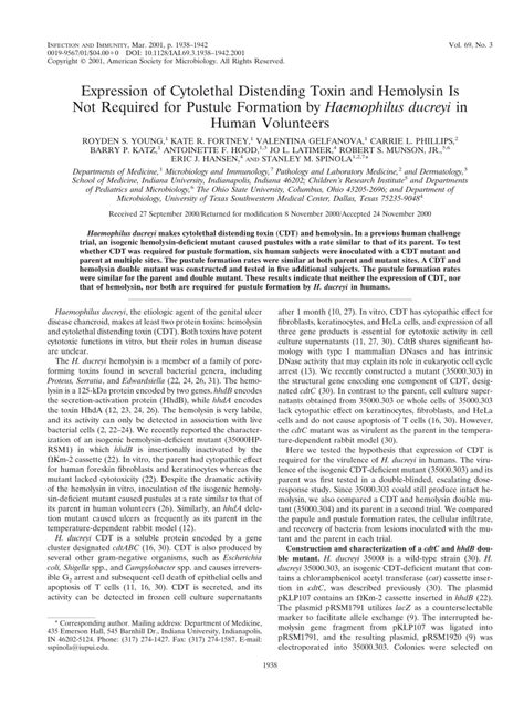 PDF Expression Of Cytolethal Distending Toxin And Hemolysin Is Not