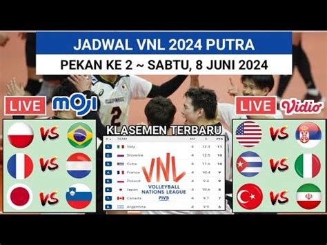 Jadwal Vnl Putra Hari Ini Polandia Vs Brazil Klasemen Vnl