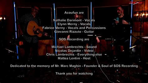 Sos Recording Live Stream Acoufun Youtube