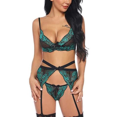 Femme Ensemble Lingerie Dentelle Brassi Re Jarreti Re Sexy Porte