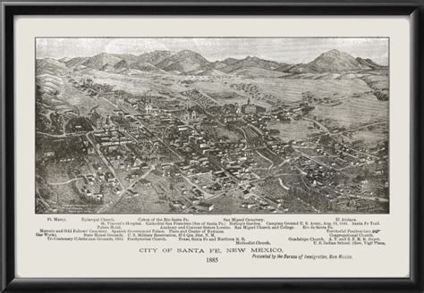 Santa Fe NM 1885 Restored Map | Vintage City Maps