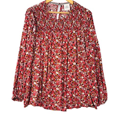 Knox Rose Top Womens Xxl Boho Floral Smocked Ruffles … Gem