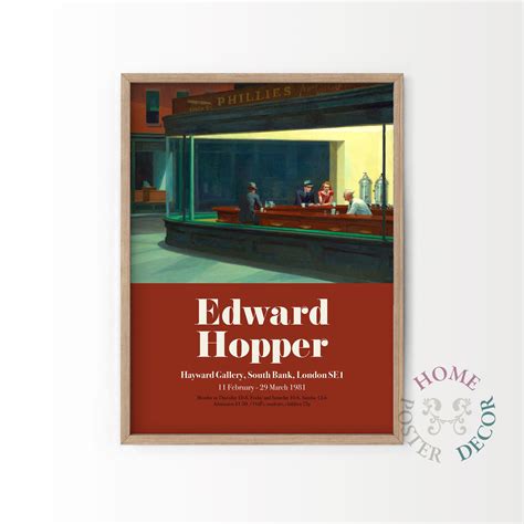 Edward Hopper Print Nighthawks Art Print Hopper Exhibition Poster