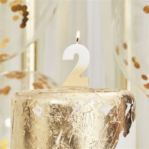 Gold Ombre 2 Number Birthday Candle Cake Topper Milestone Etsy