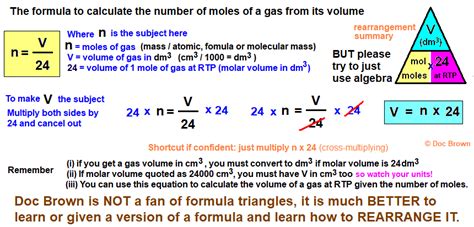 Molar Gas Volume Avogadro S Law Moles And Mass Calculations Gcse