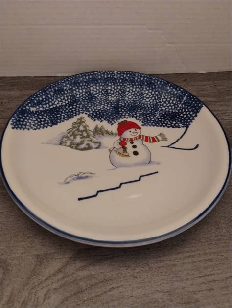 Thomson Pottery Snowman Christmas Winter 10 Dinner Plate Etsy