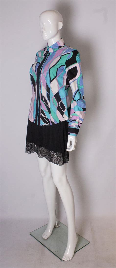 Emilio Pucci Vintage Cotton Button Up Shirt 1970s For Sale At 1stdibs