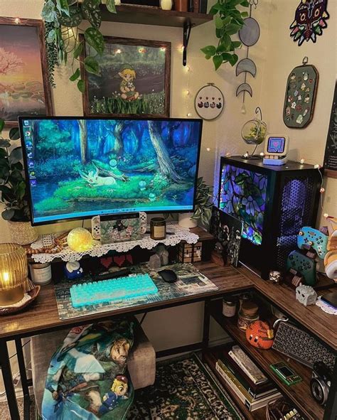 Cozy Pc Setup With Personal Touches