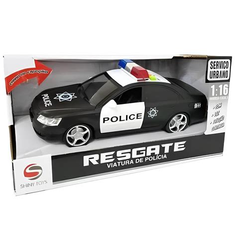 Carro De Policia Infantil De Brinquedo Luz E Som Sirene 3038 Bbr