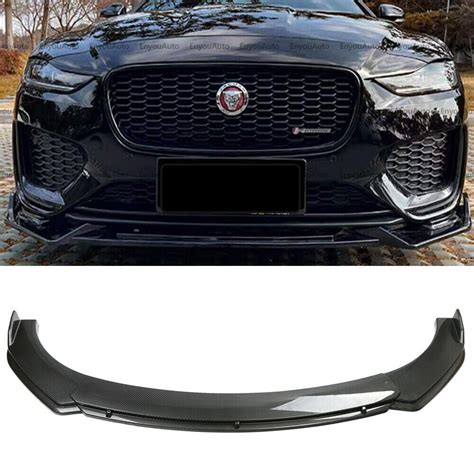 For Jaguar F Pace Universal Front Bumper Lip Spoiler Splitter Carbon