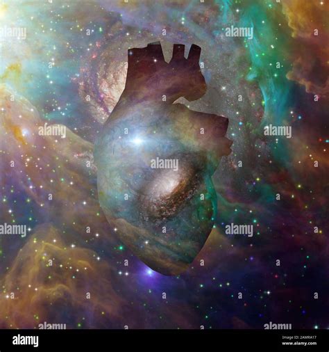 Interstellar Heart Vivid Galaxy In Universe Stock Photo Alamy