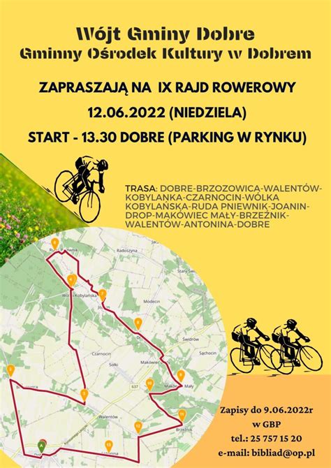 Zapraszamy Mieszka C W Na Ix Rajd Rowerowy Gmina Dobre