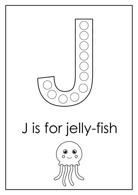 Learning English Alphabet For Kids Letter J Dot Marker Activity