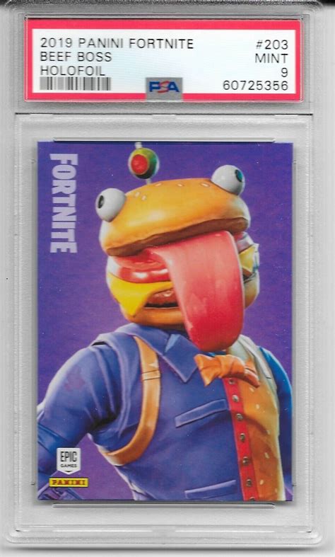 2019 Panini Fortnite Series 1 USA Release Beef Boss Holofoil PSA 9 203