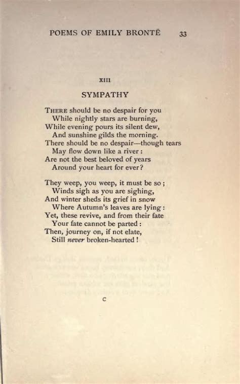 A Single Moment Poem For The Day Sympathy By Emily Bronte