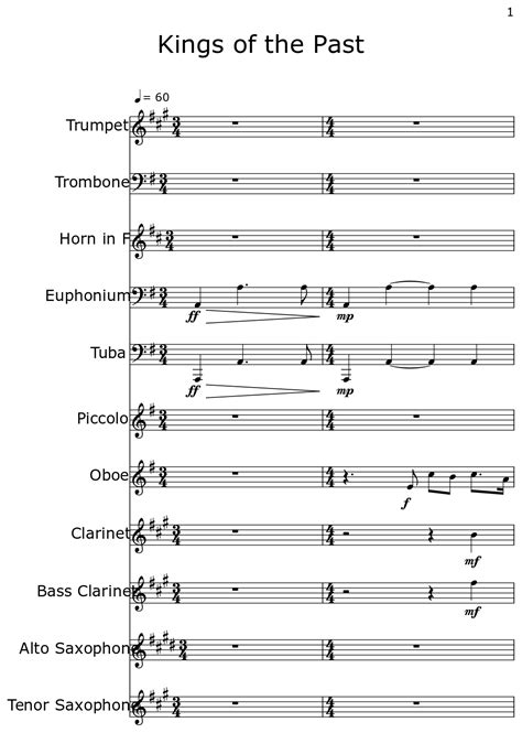 Kings Of The Past Sheet Music For Trumpet Trombone Horn In D