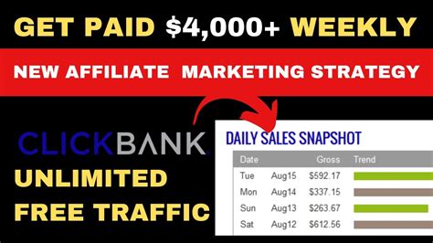 Get Paid 4 000 Weekly On Clickbank Using Free Traffic Affiliate