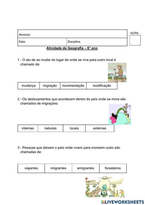 Atividades Sobre Migração Imigração E Emigração 4o Ano Com Gabarito - Atividades Sobre Migração 4o Ano Com Gabarito - NAZAEDU