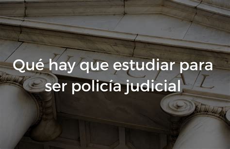 Qu Hay Que Estudiar Para Ser Polic A Judicial