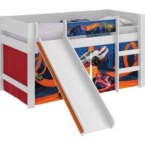 Cama Infantil Hot Wheels Escorregador Branco Pura Magia Leroy Merlin