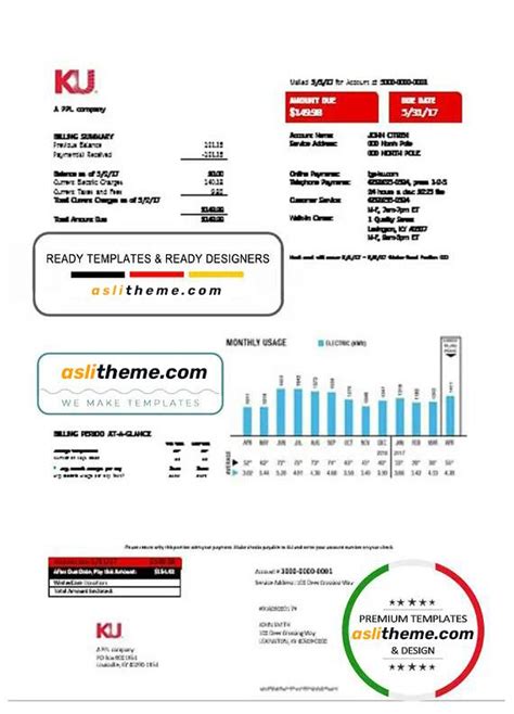 Usa Kentucky Electricity Utility Bill Template In Word And Pdf Format