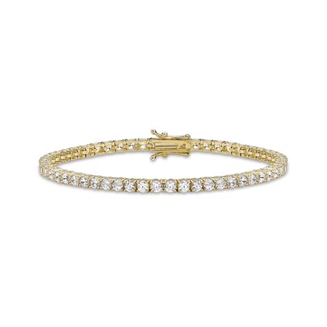 Ct Yellow Gold Mm Cubic Zirconia Tennis Bracelet Bracelets