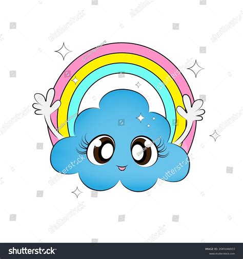 Cloud Cute Rainbow Tshirt Design Print Stock Vector (Royalty Free ...