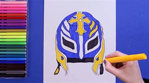 How To Draw Rey Mysterio Face Mask Wwe Youtube