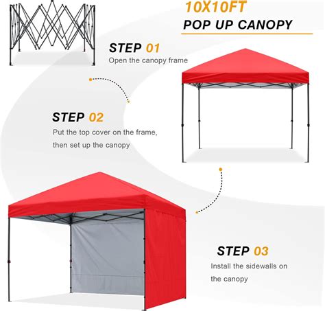 Pop Up Canopy Tent X Ft Outdoor Festival Tailgate Event Vendor Craft