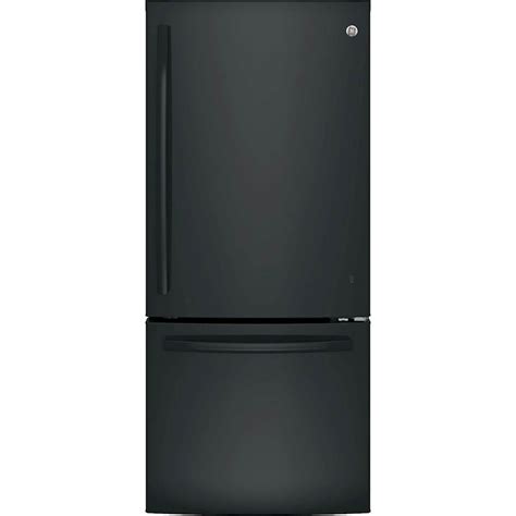 Customer Reviews Ge 21 0 Cu Ft Bottom Freezer Refrigerator High Gloss Black Gbe21dgkbb Best Buy