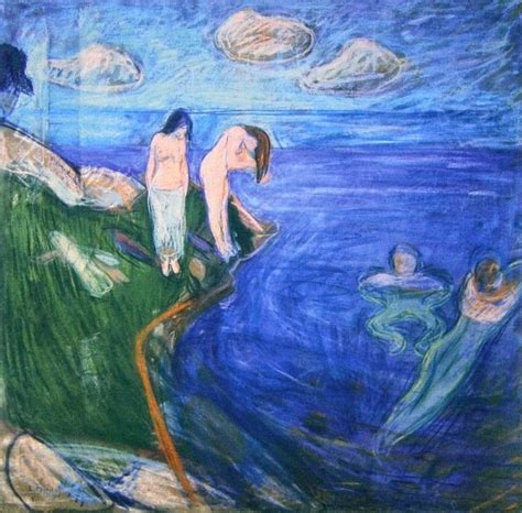 Edvard Munch Bathing Women Edvard Munch Painting Art