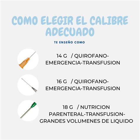 Como Elegir El Calibre Adecuado Nursing Apuntes UDocz