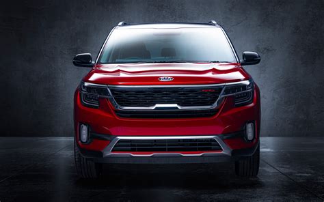 Download Wallpapers Kia Seltos Gt Line 4k Front View 2019 Cars Red