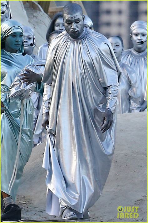 Kanye West Gets Covered In Silver Paint For Mary Opera Performance In