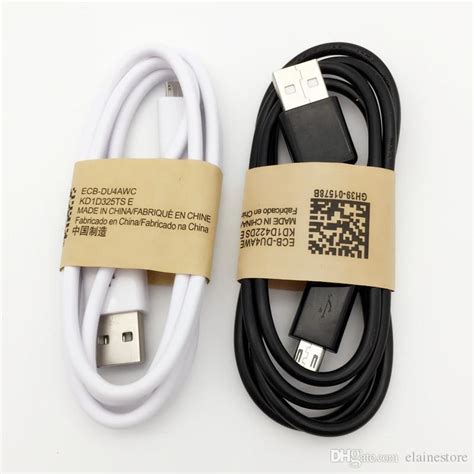 Black And White Micro Usb Data Sync Charger Cable For Samsung Android Phones 1 Meter