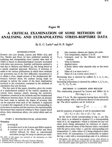 Paper 50 A Critical Examination Of Some Methods Of Analysing And