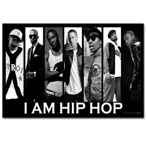 I Am Hip Hop Super Hot Rap Music Stars Póster Artístico de seda