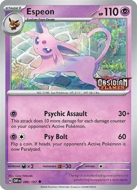 Pokemon Trading Card Game Obsidian Flames Espeon Exclusive Single Promo