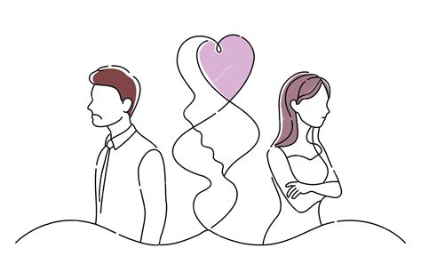 Premium Vector Marital Quarrel Doodle Continuous Line Art Vector