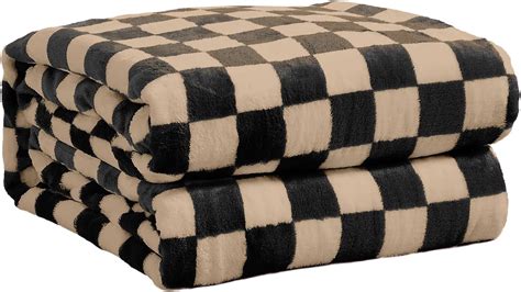 Amazon FY FIBER HOUSE Checkered Flannel Fleece Throw Blanket King