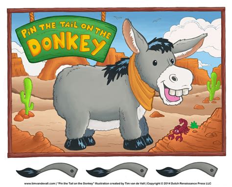 Pin The Tail On The Donkey Outline