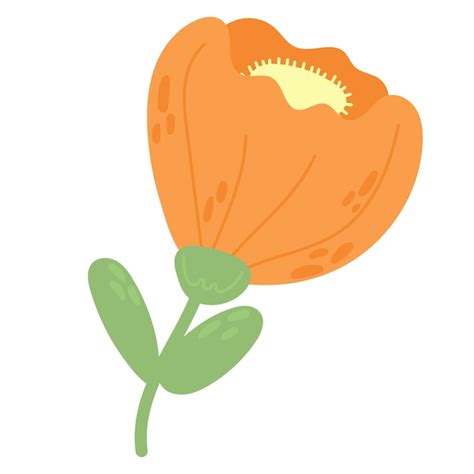 Simple Vector Mano Dibujar Flores Con Ramas Y Hojas Naturales Elementos De Flores De Primavera