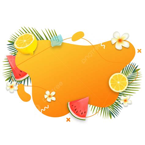 Orange Fruit Leaves Png Image Summer Fruit Leaves Fluid Orange Border