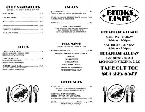 Menu - Brooks Diner