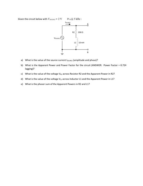 Solved Given The Circuit Below With V SOURCE 2 V What Is Chegg