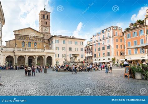 The Basilica of Our Lady in Trastevere (Basilica Di Santa Maria in Trastevere) in Rome, Italy ...