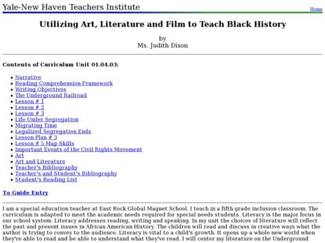 Utilizing Art, Literature and Film to Teach Black History Lesson Plan for 5th Grade | Lesson Planet