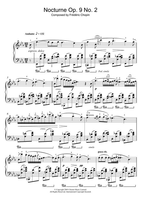 Nocturne In E Flat Major Op9 No2 Sheet Music Frédéric Chopin